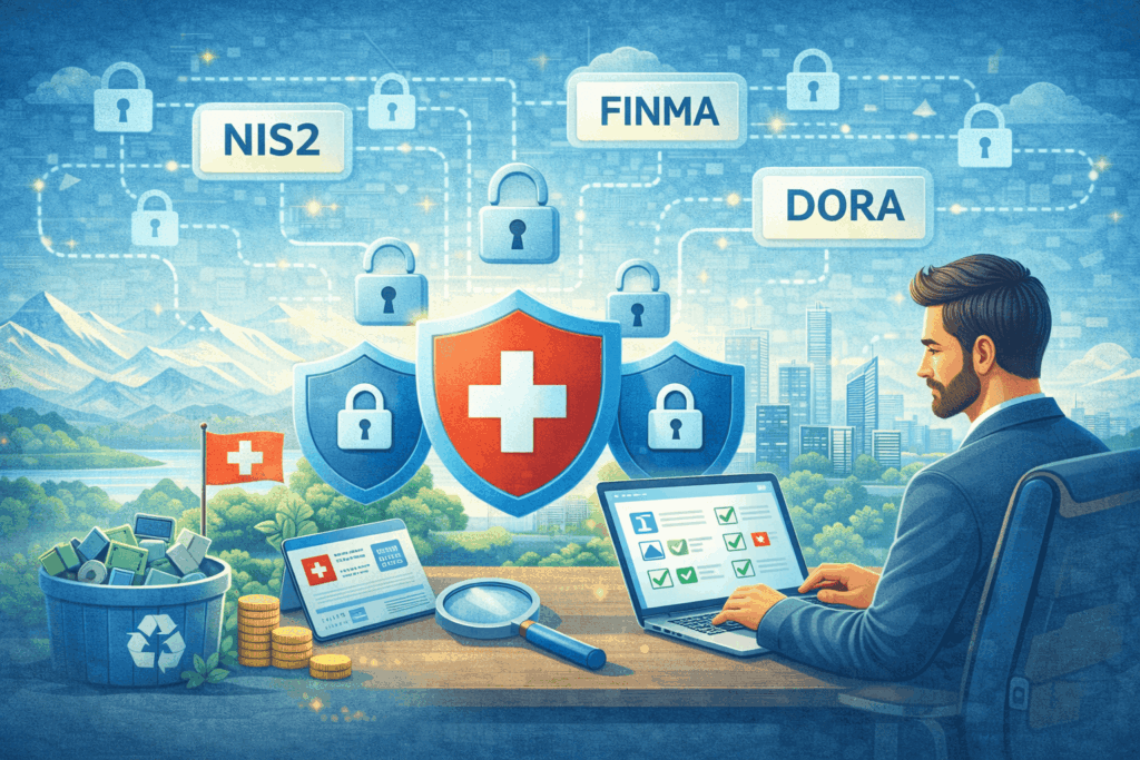 Cybersécurité Suisse 2026 : anticipez NIS2, DORA et FINMA. Comprenez les exigences clés et renforcez la résilience de votre entreprise.