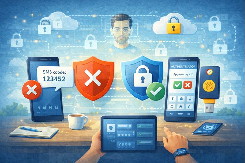 Découvrez pourquoi les codes SMS ne suffisent plus pour la MFA et quelles solutions d’authentification modernes, sûres et résistantes au phishing adopter en Suisse.